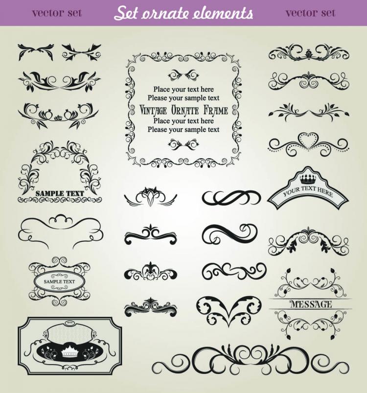 free vector European classic lace pattern 01 vector